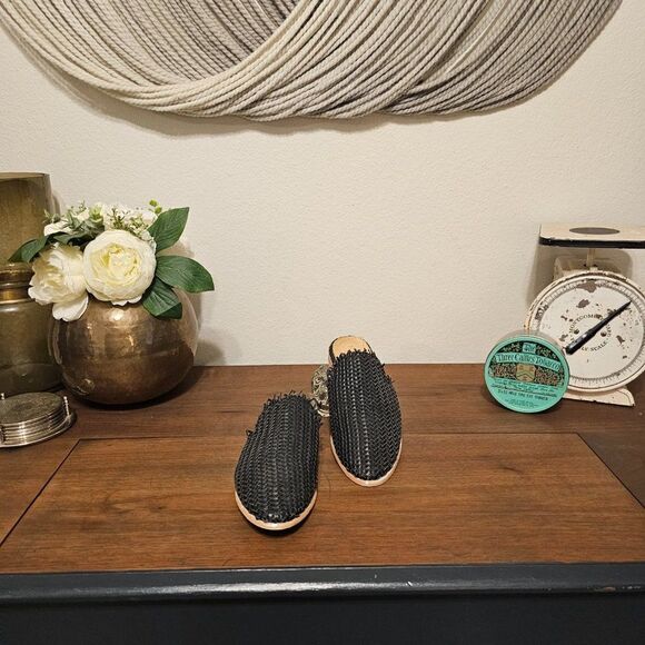 Anthropologie-Mi iM Vivi Frayed Edge Boho Woven Braided Mule Sz 6.5 - Picture 2 of 7